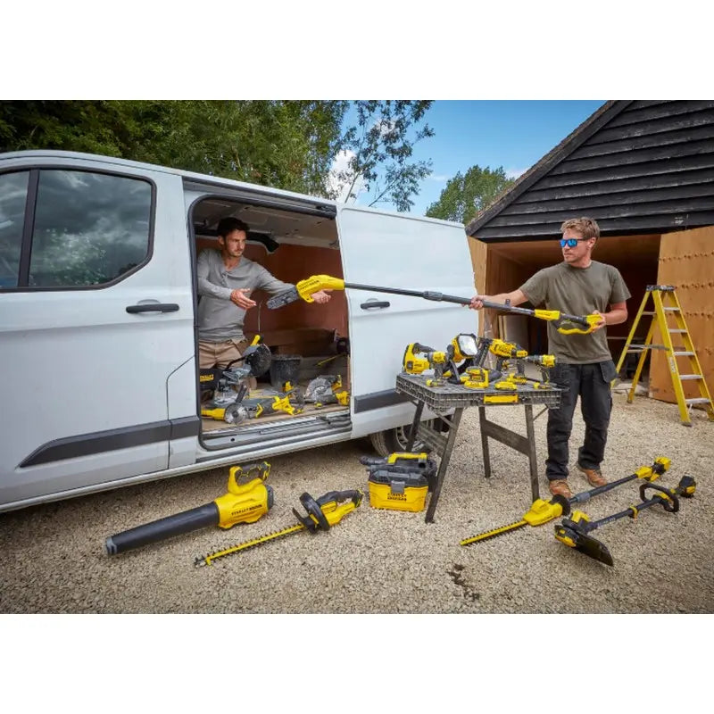 Stanley Attrezzature da giardino - Motosega da potatura a batteria 18V 20 cm, 1 batteria Li-Ion da 4,0 Ah, caricabatterie SFMCPS620M1-QW