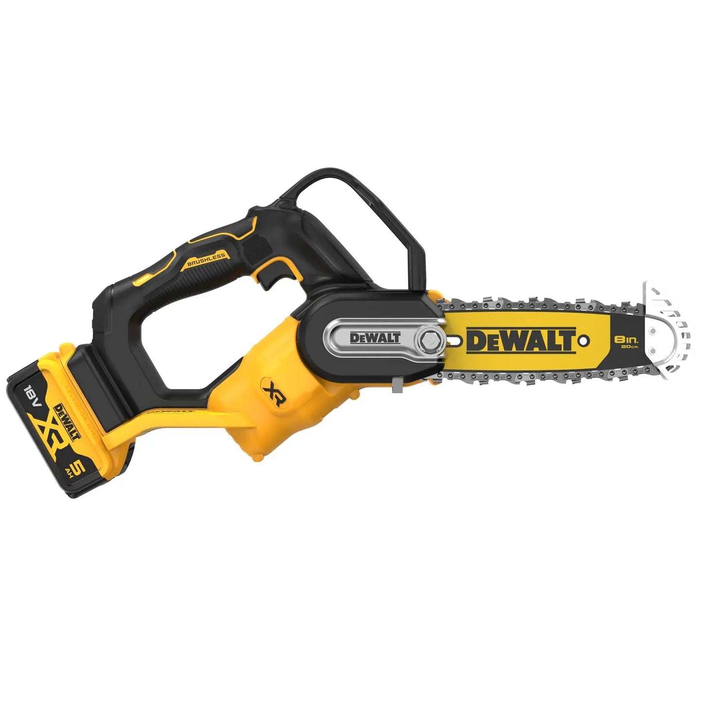 DeWALT  Sega da potatura a batteria 18V 20 cm, 1x batteria 5,0 Ah, caricabatterie DCMPS520P1